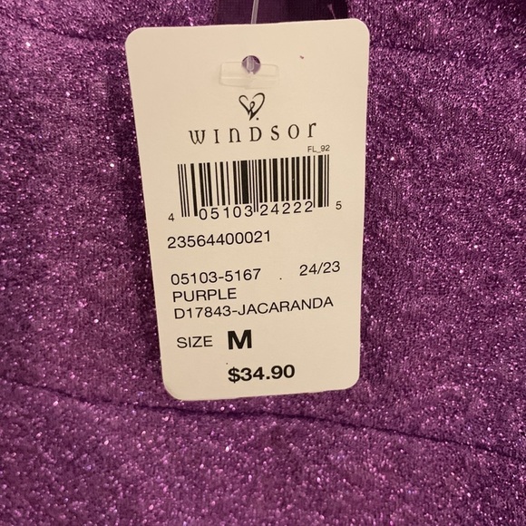 NWT, Windsor size medium purple sparkly mini dress - Picture 5 of 5
